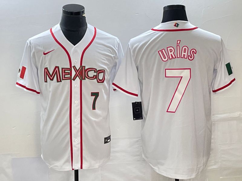 Men 2023 World Cub Mexico #7 Urias White Nike MLB Jersey6->more jerseys->MLB Jersey
